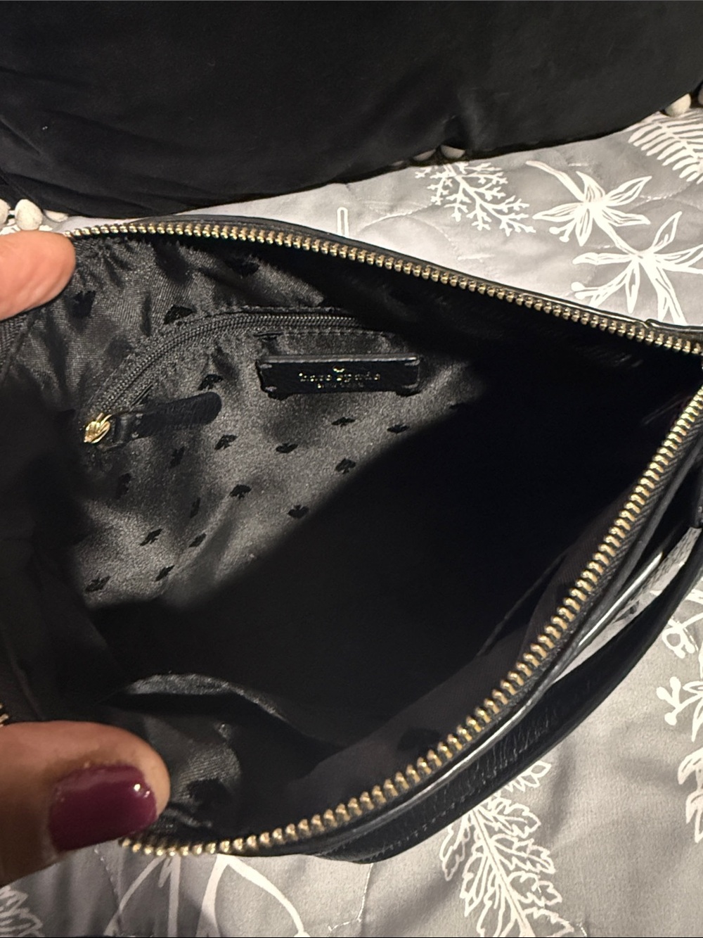 kate spade Monica black pebbled leather crossbody with gold logo - Picture 8 of 10
